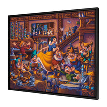 Load image into Gallery viewer, Disney Snow White Dancing with the Dwarfs - 30" x 37" Canvas Wall Murals (Onyx Black Frame) - Art Of Entertainment