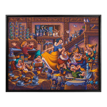 Load image into Gallery viewer, Disney Snow White Dancing with the Dwarfs - 30" x 37" Canvas Wall Murals (Onyx Black Frame) - Art Of Entertainment