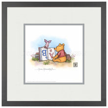 Load image into Gallery viewer, Winnie the Pooh and Piglet Reading - 15" x 15" Framed Paper Print - Art Of Entertainment