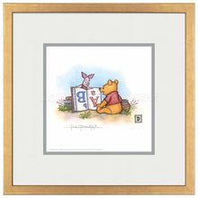 Load image into Gallery viewer, Winnie the Pooh and Piglet Reading - 15" x 15" Framed Paper Print - Art Of Entertainment