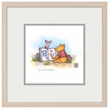 Load image into Gallery viewer, Winnie the Pooh and Piglet Reading - 15" x 15" Framed Paper Print - Art Of Entertainment