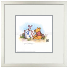 Load image into Gallery viewer, Winnie the Pooh and Piglet Reading - 15" x 15" Framed Paper Print - Art Of Entertainment