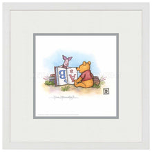 Load image into Gallery viewer, Winnie the Pooh and Piglet Reading - 15" x 15" Framed Paper Print - Art Of Entertainment
