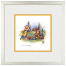 Load image into Gallery viewer, Christopher Robin and Winnie the Pooh Eating Honey - 15" x 15" Framed Paper Print - Art Of Entertainment
