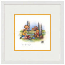 Load image into Gallery viewer, Christopher Robin and Winnie the Pooh Eating Honey - 15" x 15" Framed Paper Print - Art Of Entertainment