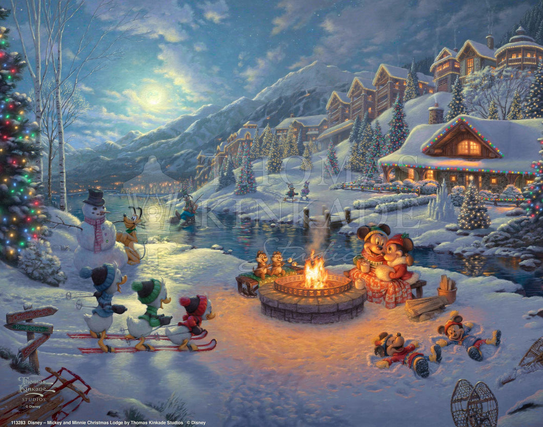 Disney Mickey and Minnie Christmas Lodge - Standard Art Prints
