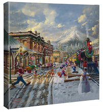 Load image into Gallery viewer, Disney Mickey and Minnie Candy Cane Express - 14" x 14" Gallery Wrapped Canvas