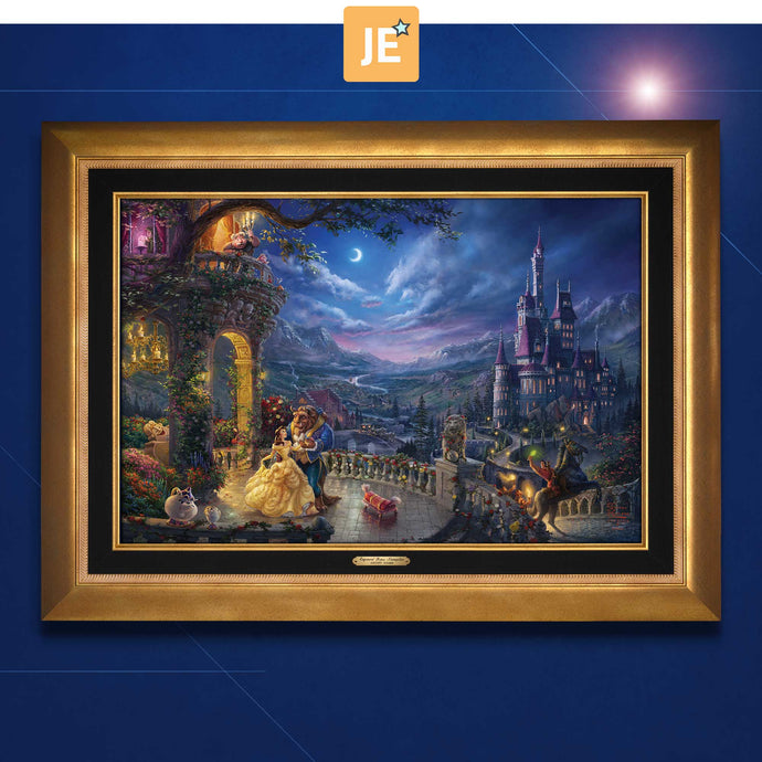 Beauty and the Beast Dancing in the Moonlight - Limited Edition Canvas (JE - Jewel Edition) - ArtOfEntertainment.com
