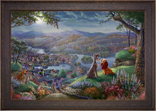 Load image into Gallery viewer, Disney Lady and the Tramp Falling in Love - Limited Edition Canvas (JE - Jewel Edition) - ArtOfEntertainment.com
