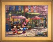 Load image into Gallery viewer, Mickey and Minnie - Sweetheart Café - Limited Edition Canvas (JE - Jewel Edition) - ArtOfEntertainment.com