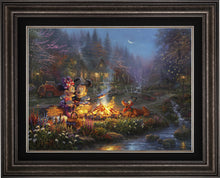 Load image into Gallery viewer, Mickey and Minnie Sweetheart Campfire - Limited Edition Canvas (JE - Jewel Edition) - ArtOfEntertainment.com