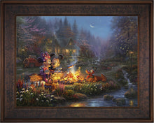 Load image into Gallery viewer, Mickey and Minnie Sweetheart Campfire - Limited Edition Canvas (JE - Jewel Edition) - ArtOfEntertainment.com