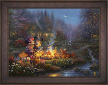 Load image into Gallery viewer, Mickey and Minnie Sweetheart Campfire - Limited Edition Canvas (SN - Standard Numbered) - ArtOfEntertainment.com