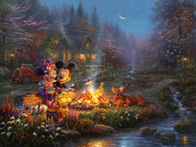 Load image into Gallery viewer, Mickey and Minnie - Sweetheart Campfire - Limited Edition Canvas - JE - (Unframed)