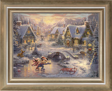 Load image into Gallery viewer, Mickey and Minnie - Sweetheart Holiday - Limited Edition Canvas (JE - Jewel Edition) - ArtOfEntertainment.com