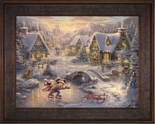 Load image into Gallery viewer, Mickey and Minnie - Sweetheart Holiday - Limited Edition Canvas (JE - Jewel Edition) - ArtOfEntertainment.com