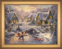 Load image into Gallery viewer, Mickey and Minnie - Sweetheart Holiday - Limited Edition Canvas (JE - Jewel Edition) - ArtOfEntertainment.com
