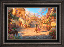 Load image into Gallery viewer, Rapunzel Dancing in the Sunlit Courtyard - Limited Edition Canvas (JE - Jewel Edition) - ArtOfEntertainment.com