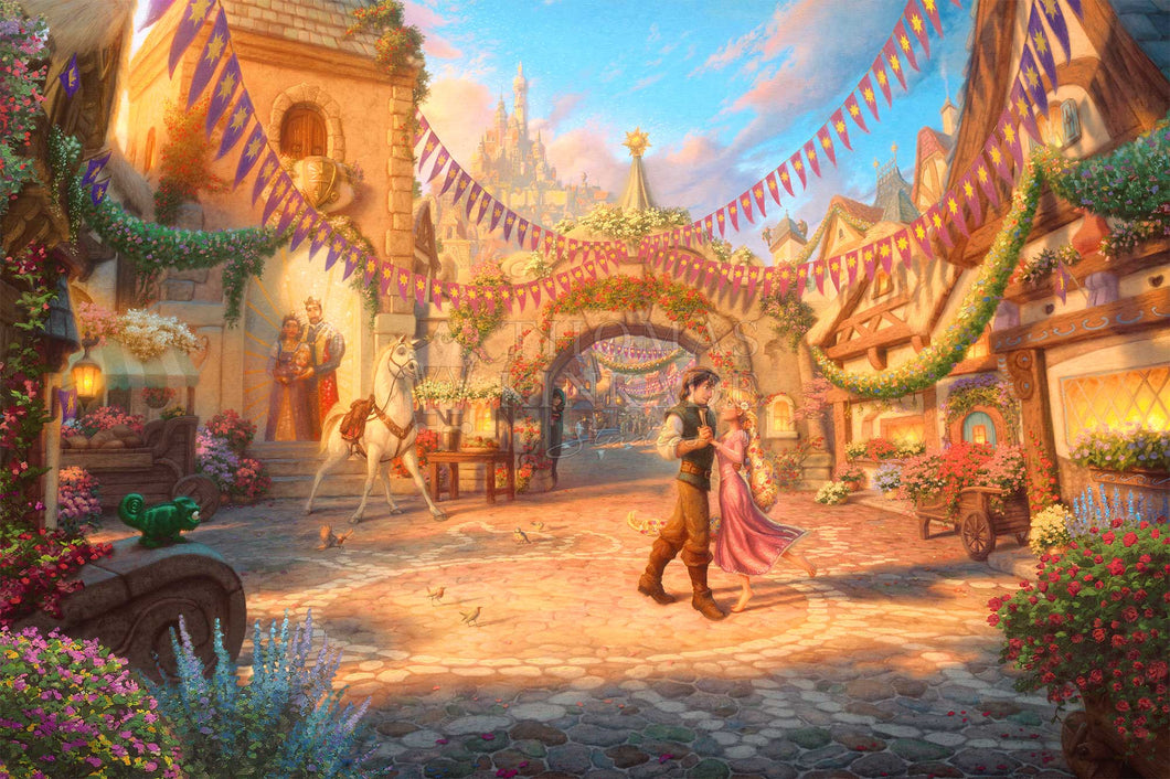 Rapunzel Dancing in the Sunlit Courtyard - Limited Edition Canvas - SN - (Unframed)