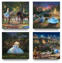 Load image into Gallery viewer, Cinderella Gallery Wrapped Canvases (Set of 4 Wraps) - 14" x 14" Gallery Wrapped Canvas 67699