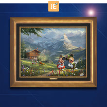 Load image into Gallery viewer, Disney Mickey and Minnie in the Alps - Limited Edition Canvas (JE - Jewel Edition)