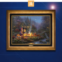 Load image into Gallery viewer, Mickey and Minnie Sweetheart Campfire - Limited Edition Canvas (JE - Jewel Edition) - ArtOfEntertainment.com