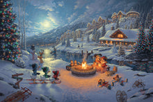 Load image into Gallery viewer, Disney Mickey and Minnie Christmas Lodge - Limited Edition Canvas (JE - Jewel Edition) - Art Of Entertainment