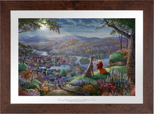 Load image into Gallery viewer, Disney Lady and the Tramp Falling in Love - Limited Edition Paper (SN - Standard Numbered) - ArtOfEntertainment.com