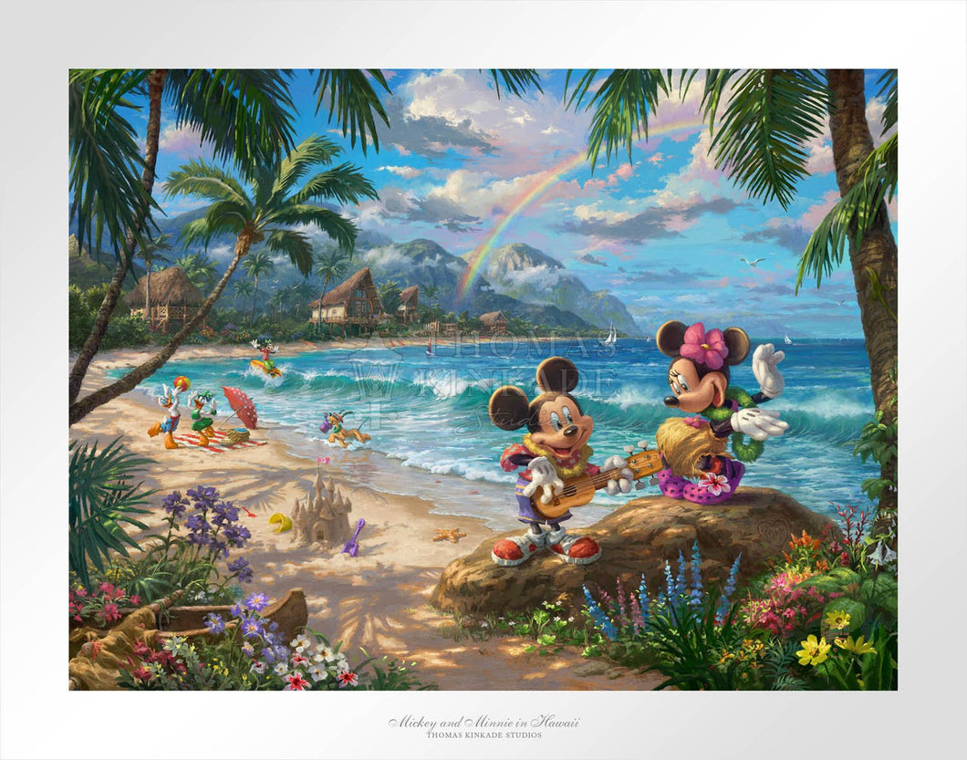 Mickey and Minnie in Hawaii - Limited Edition Paper - SN - (Unframed)
