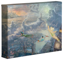 Load image into Gallery viewer, Tinker Bell and Peter Pan Fly to Never Land - Gallery Wrapped Canvas - ArtOfEntertainment.com