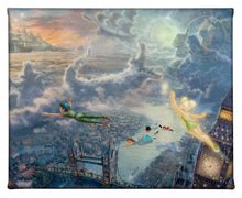 Load image into Gallery viewer, Gallery Wrapped Canvas Tinker Bell and Peter Pan Fly to Neverland
