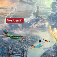 Load image into Gallery viewer, Personalized Canvas Tinker Bell and Peter Pan Fly to Neverland