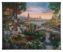 Load image into Gallery viewer, a view of a city with a train station in the background 
