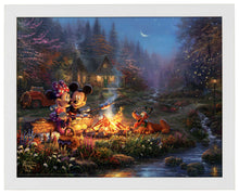 Load image into Gallery viewer, Mickey and Minnie - Sweetheart Campfire - Standard Art Prints - ArtOfEntertainment.com
