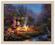 Load image into Gallery viewer, Mickey and Minnie - Sweetheart Campfire - Standard Art Prints - ArtOfEntertainment.com
