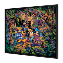 Load image into Gallery viewer, Disney Mickey and Friends Exploring the Jungle - 30&quot; x 37&quot; Canvas Wall Murals (Onyx Black Frame) Canvas Wall Murals - Art Of Entertainment
