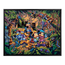 Load image into Gallery viewer, Disney Mickey and Friends Exploring the Jungle - 30&quot; x 37&quot; Canvas Wall Murals (Onyx Black Frame) Canvas Wall Murals - Art Of Entertainment
