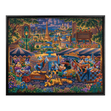 Load image into Gallery viewer, Disney Mickey and Friends Painting in Paris - 30&quot; x 37&quot; Canvas Wall Murals (Onyx Black Frame) Canvas Wall Murals - Art Of Entertainment
