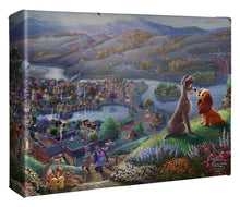 Load image into Gallery viewer, Lady and the Tramp Falling In Love - Gallery Wrapped Canvas - Art Of Entertainment
