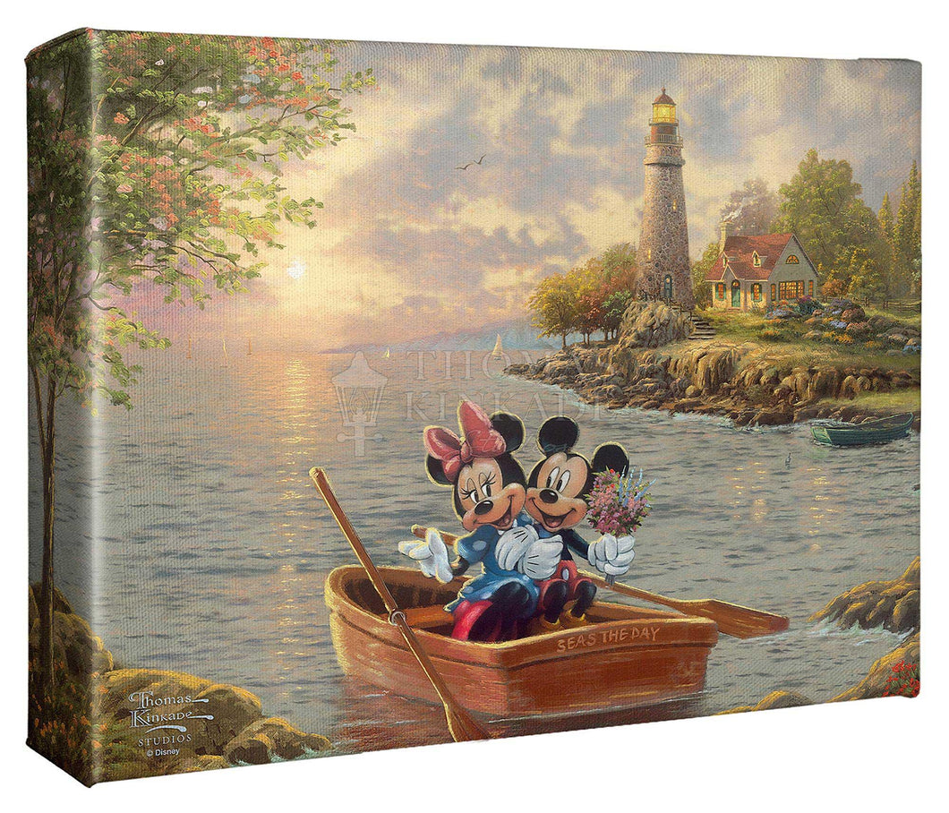 Mickey and Minnie Lighthouse Cove - Gallery Wrapped Canvas - Art Of Entertainment