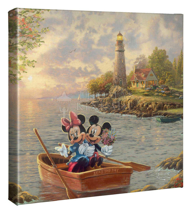 Mickey and Minnie Lighthouse Cove - Gallery Wrapped Canvas - Art Of Entertainment