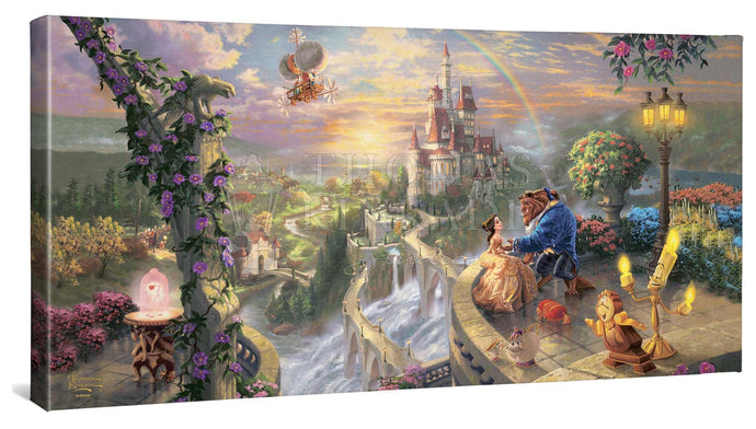 Disney Beauty and the Beast Falling in Love – 16″ x 31″ Gallery Wrapped Canvas Gallery Wrapped Canvas - Art Of Entertainment