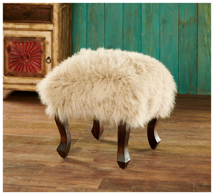 Soft Lamb Fur Footstool 108999