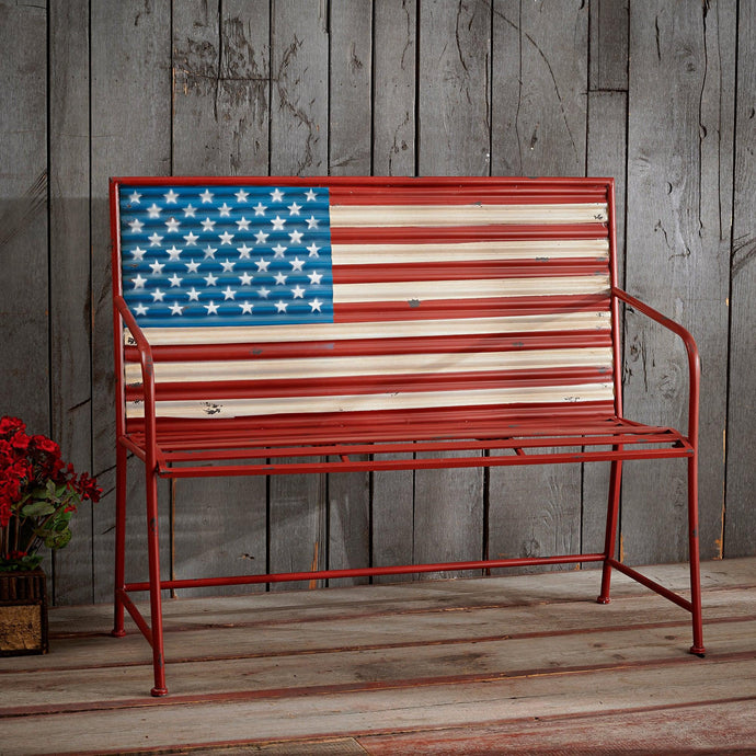 Stars and Stripes Metal Bench - Art Of Entertainment