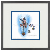 Load image into Gallery viewer, Pinocchio Under Water - 15&quot; x 15&quot; Framed Paper Print - Art Of Entertainment
