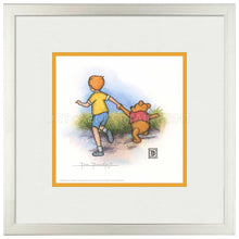 Load image into Gallery viewer, Christopher Robin and Winnie the Pooh Holding Hands - 15&quot; x 15&quot; Framed Paper Print - Art Of Entertainment
