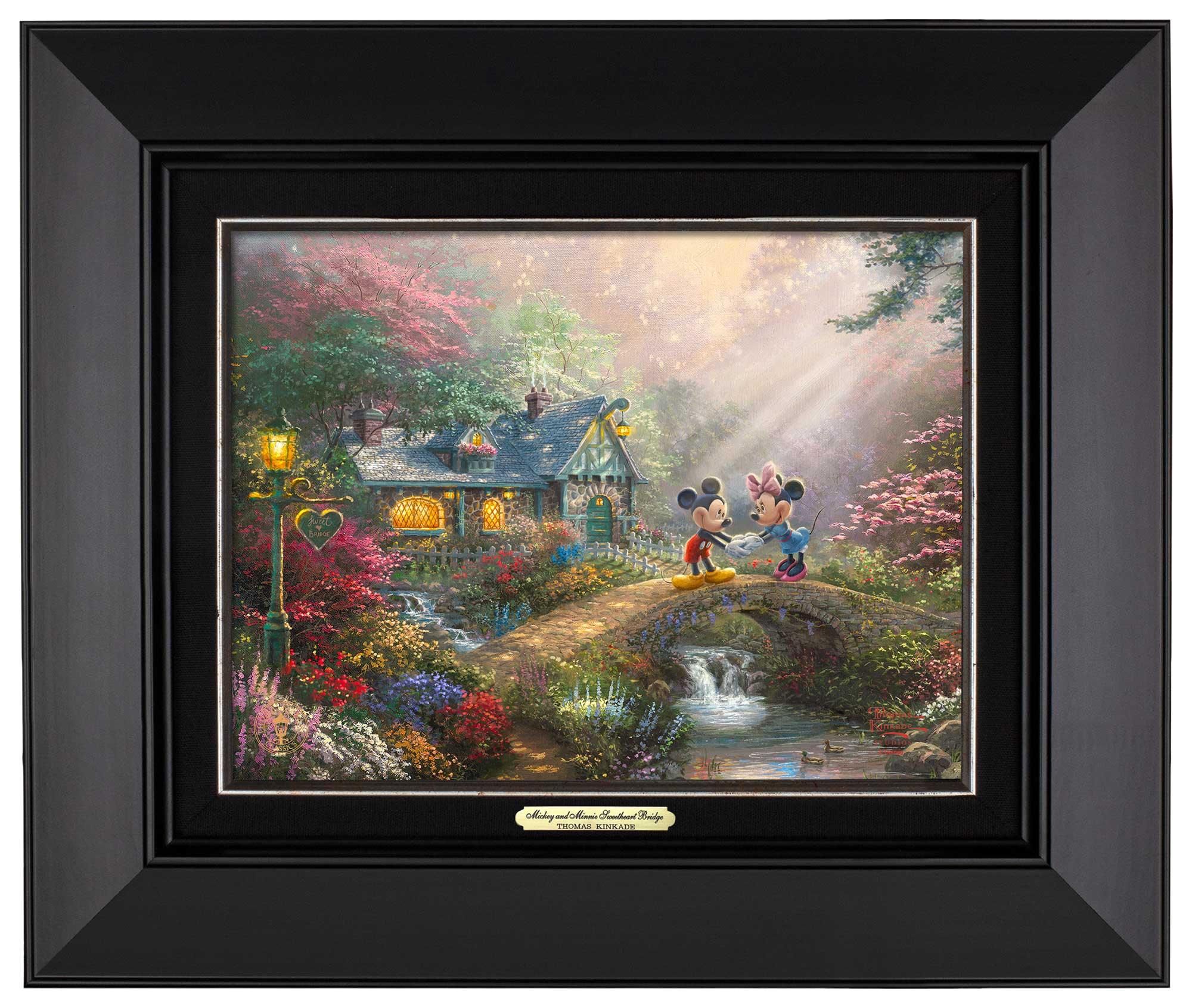 Offers Mickey And Minnie Sweetheart Bridge - Thomak Kinkade Studios New