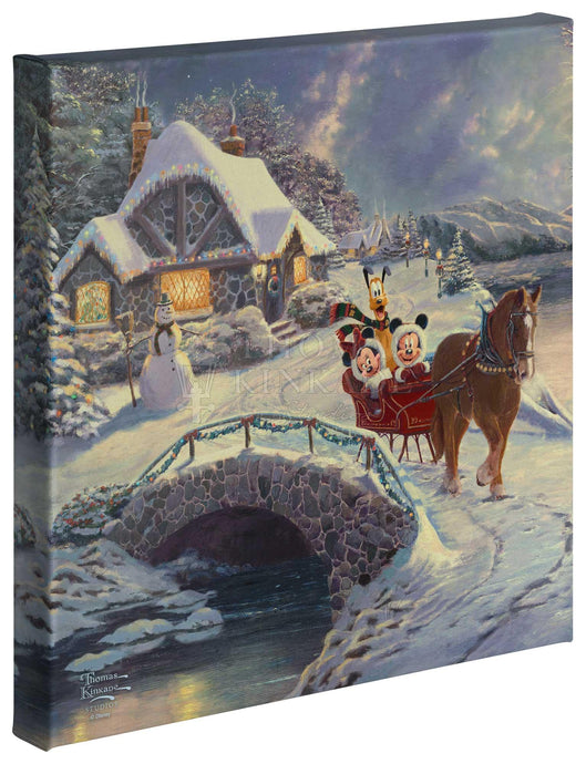 Mickey and Minnie Evening Sleigh Ride - Gallery Wrapped Canvas - Art Of Entertainment