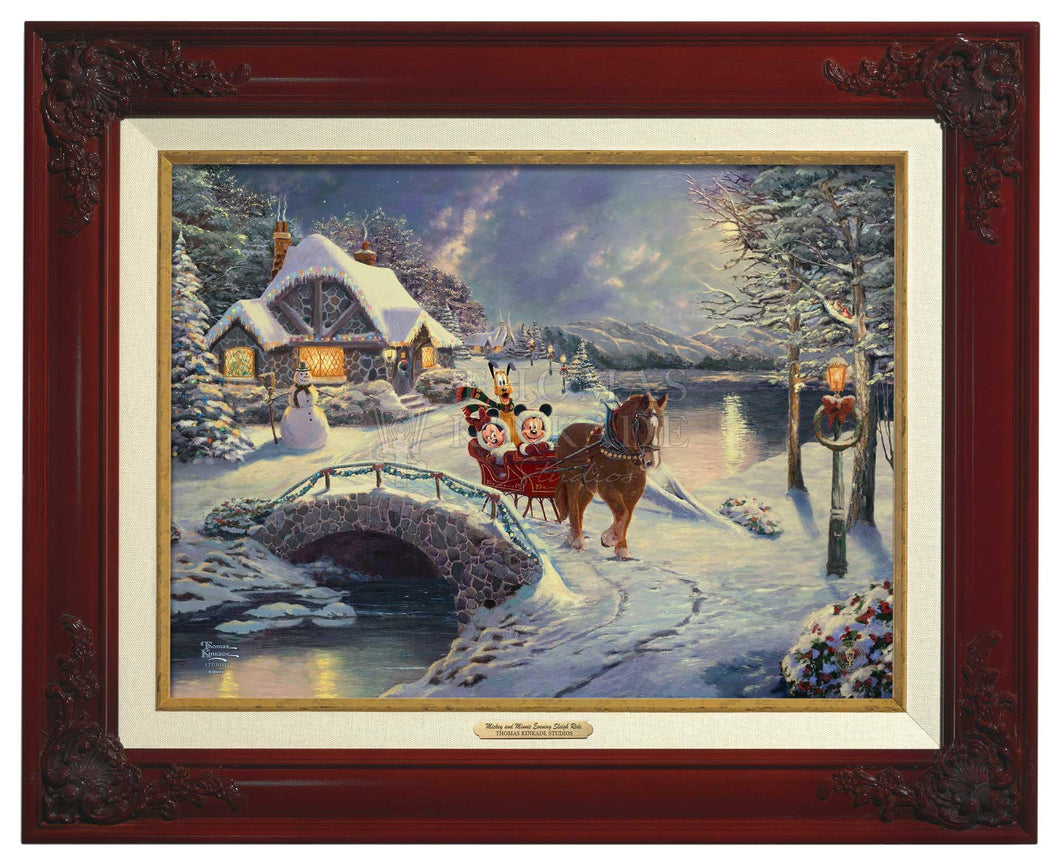 Mickey and Minnie Evening Sleigh Ride - Canvas Classics - Art Of Entertainment