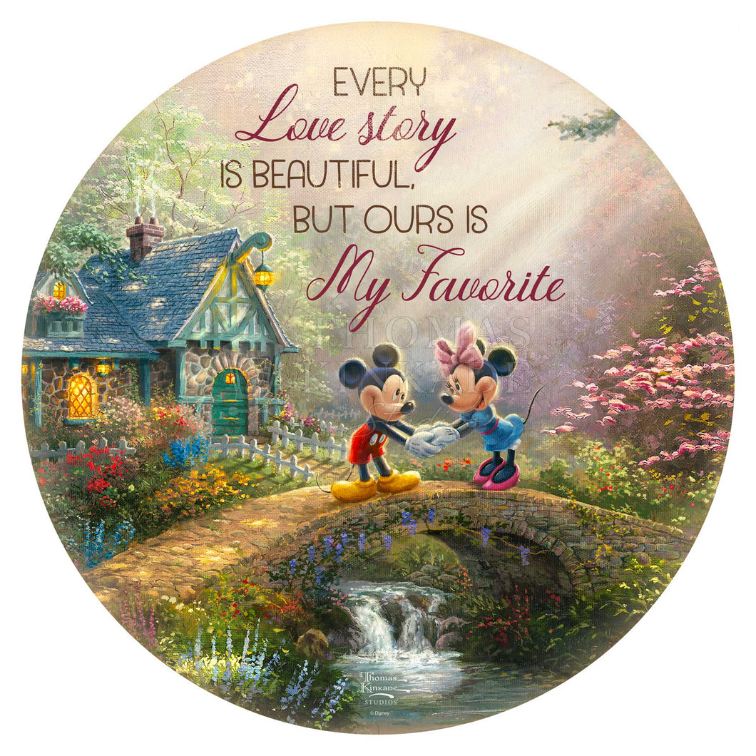 Disney Mickey and Minnie Sweetheart Bridge - 21″ Wood Sign